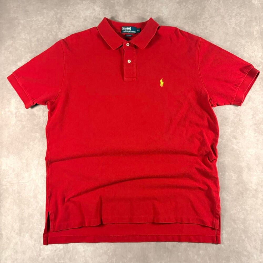 polo ralph lauren classic fit 100% cotton red polo